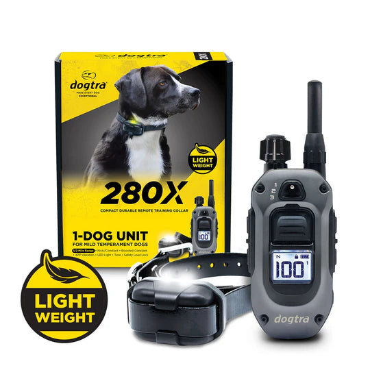 Dogtra 280X training collar system with packaging on a white background