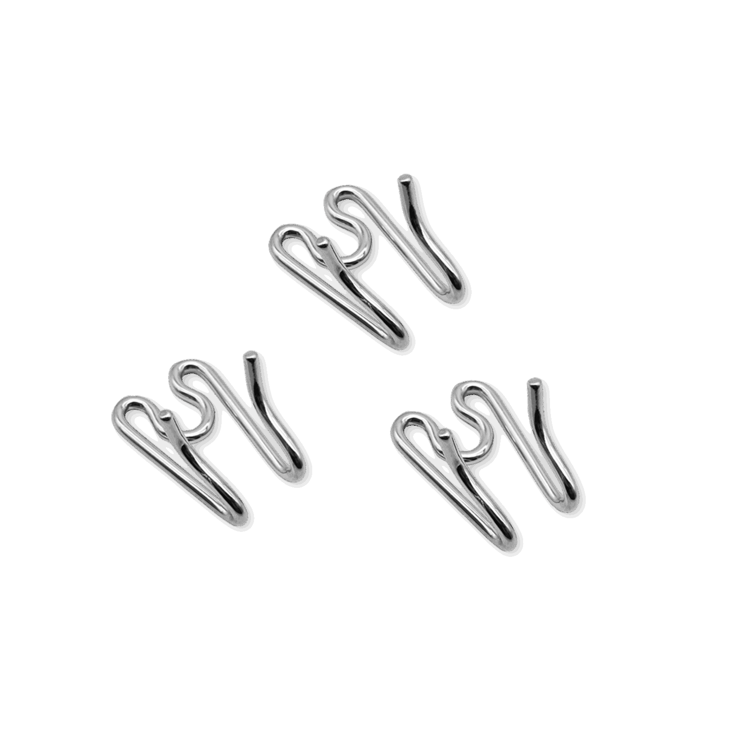 three metal clips
