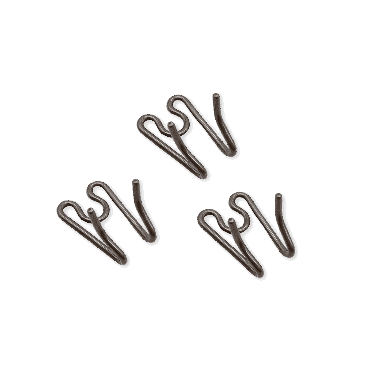three steeled brown links
