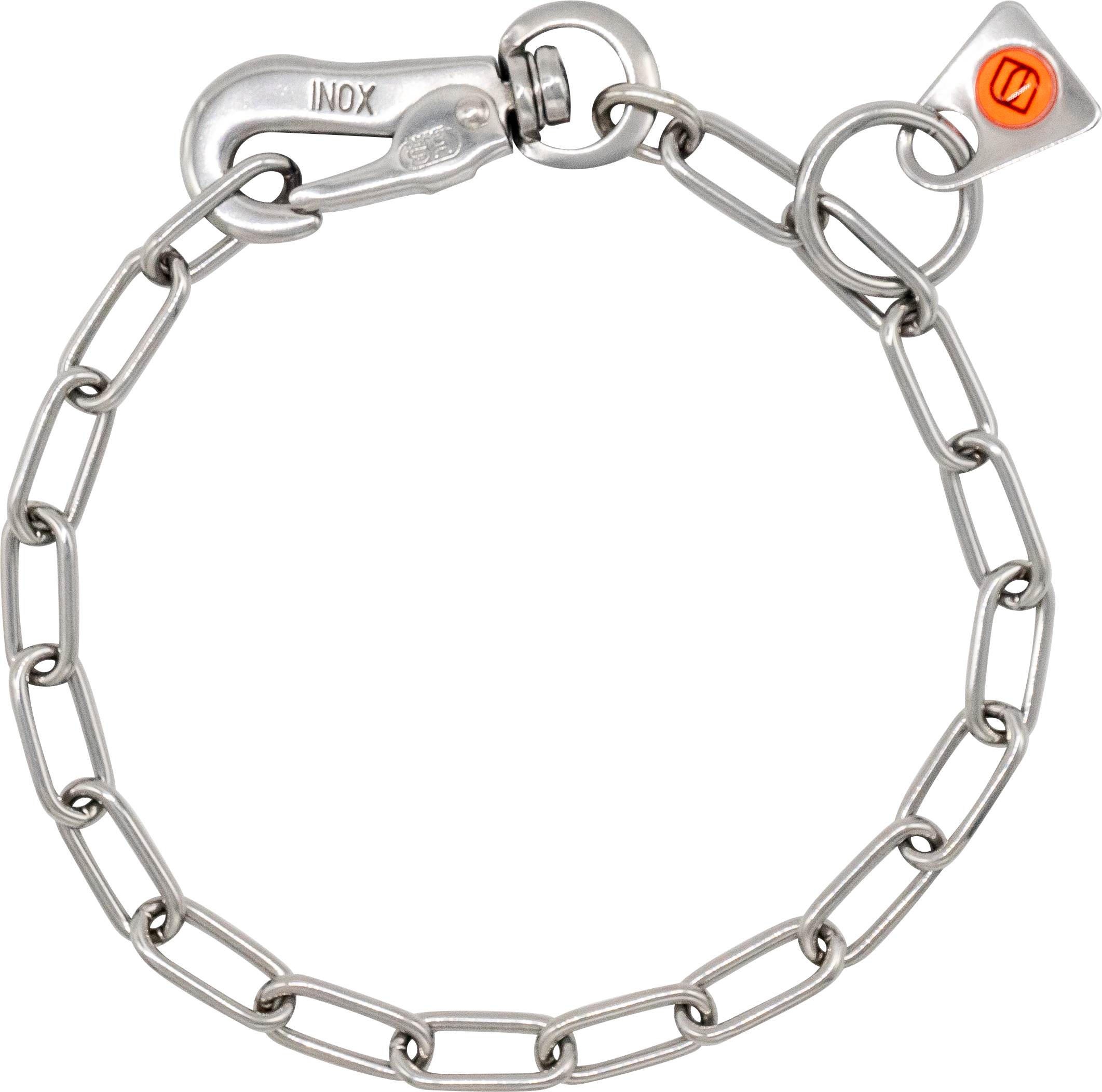 Adjustable Chain Collar with SPRENGER Hook & Assembly Chain - Stainless Steel, 2mm Wire Gauge