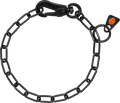 Adjustable Chain Collar with SPRENGER Hook & Assembly Chain - Stainless Steel Black, 2mm Wire Gauge