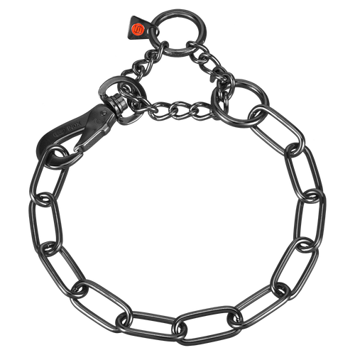 Black chain collar on a white background