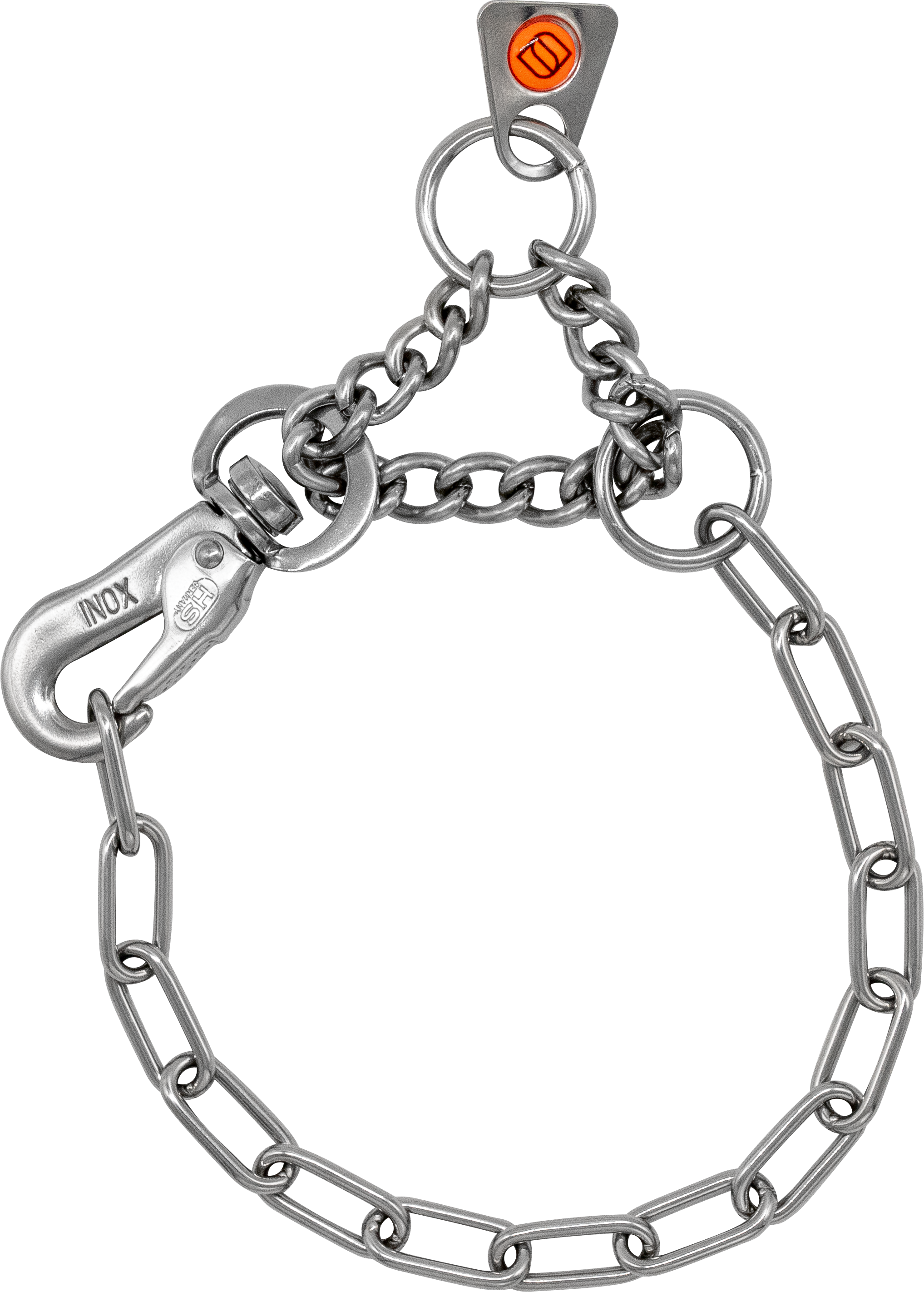 Adjustable Chain Collar with SPRENGER Hook & Assembly Chain - Stainless Steel, 2mm Wire