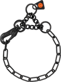 Black chain with a hook on a white background