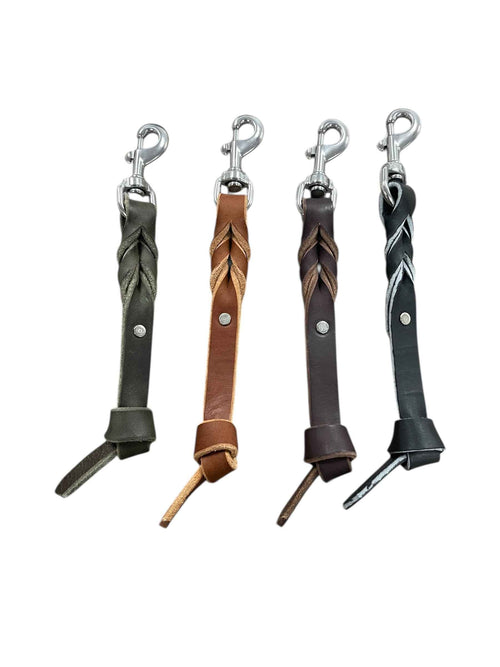 12 inch Leather Traffic Leash / Tab