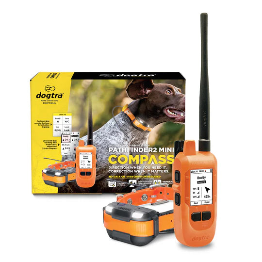Dogtra Pathfinder 2 Mini Compass dog training device with packaging on a white background