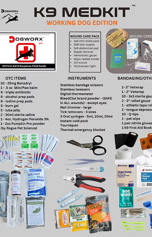 Dogworx Gear K9 MEDKIT - WORKING DOG EDITION | First Aid Kit for Dogs